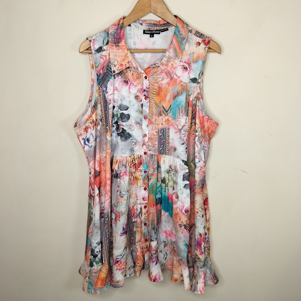 Floral Top Floral Button Up Colorful Sold